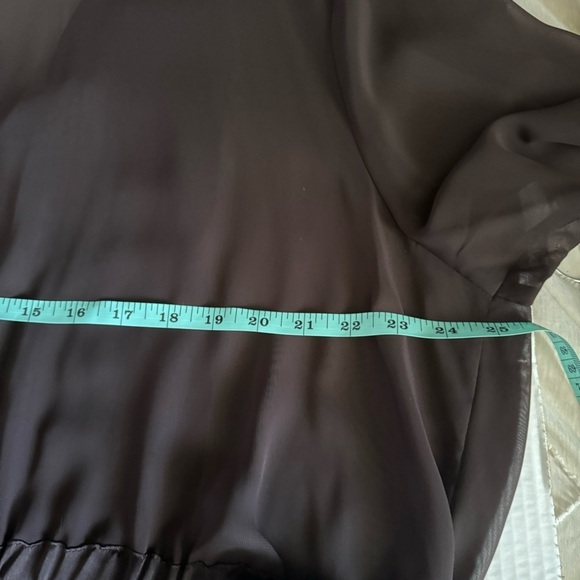 Sheer brown tie neck blouse size 2x - Picture 6 of 8